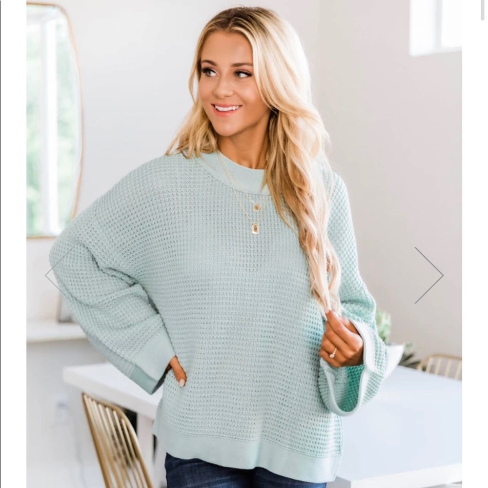 NEVER WORN CUTE PINK LILY OLIVE SWEATER!Size Small